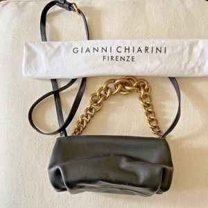 Black bag with gold chain
